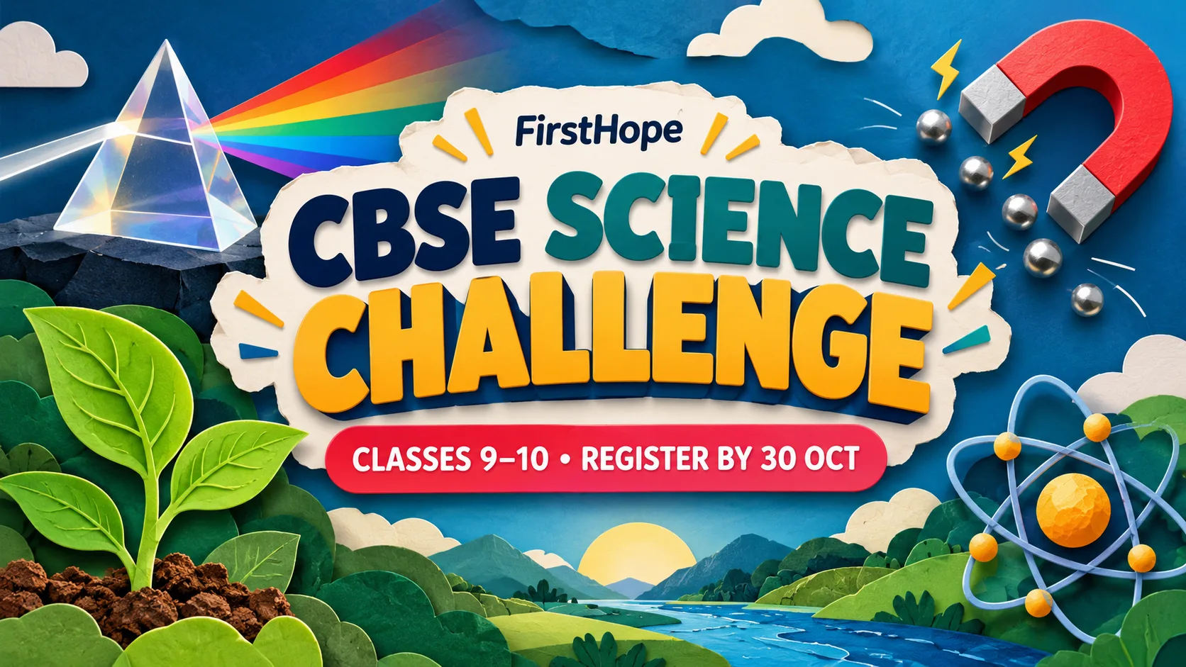 CBSE SCIENCE CHALLENGE — CLASSES 9–10 • REGISTER BY 30 OCT. FirstHope career and exam update.