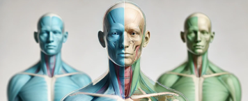 anatomical illustration highlighting the axial and appendicular regions of the human body