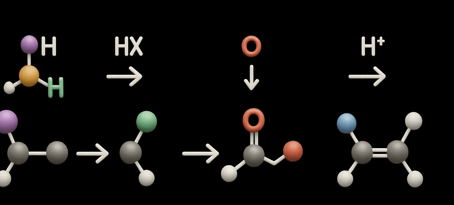 Important chemical reactions of alcohols