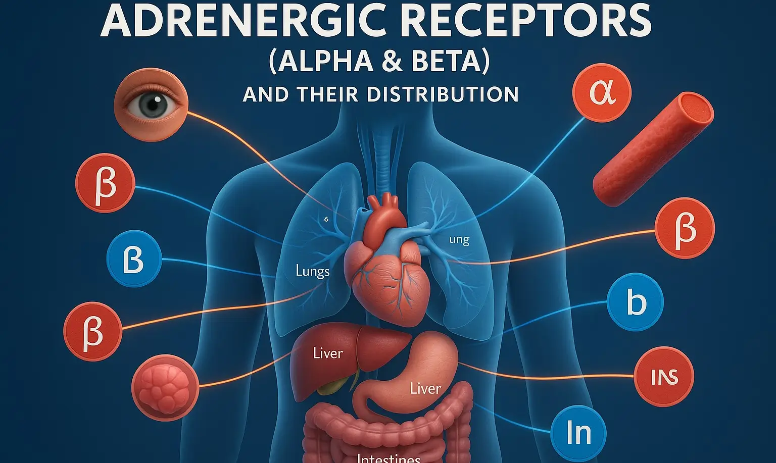 Adrenergic receptors (Alpha & Beta) and their distribution