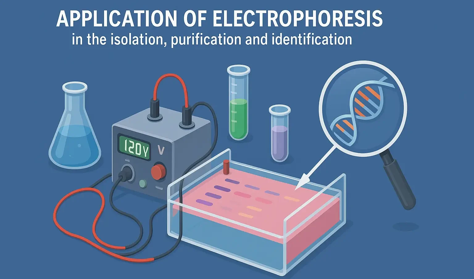 Application of electrophoresis in the isolation, purification and identification