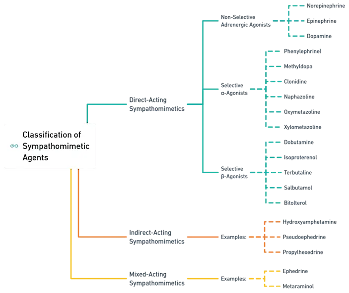 Classification of Sympathomimetic Agents Classification of Sympathomimetic Agents