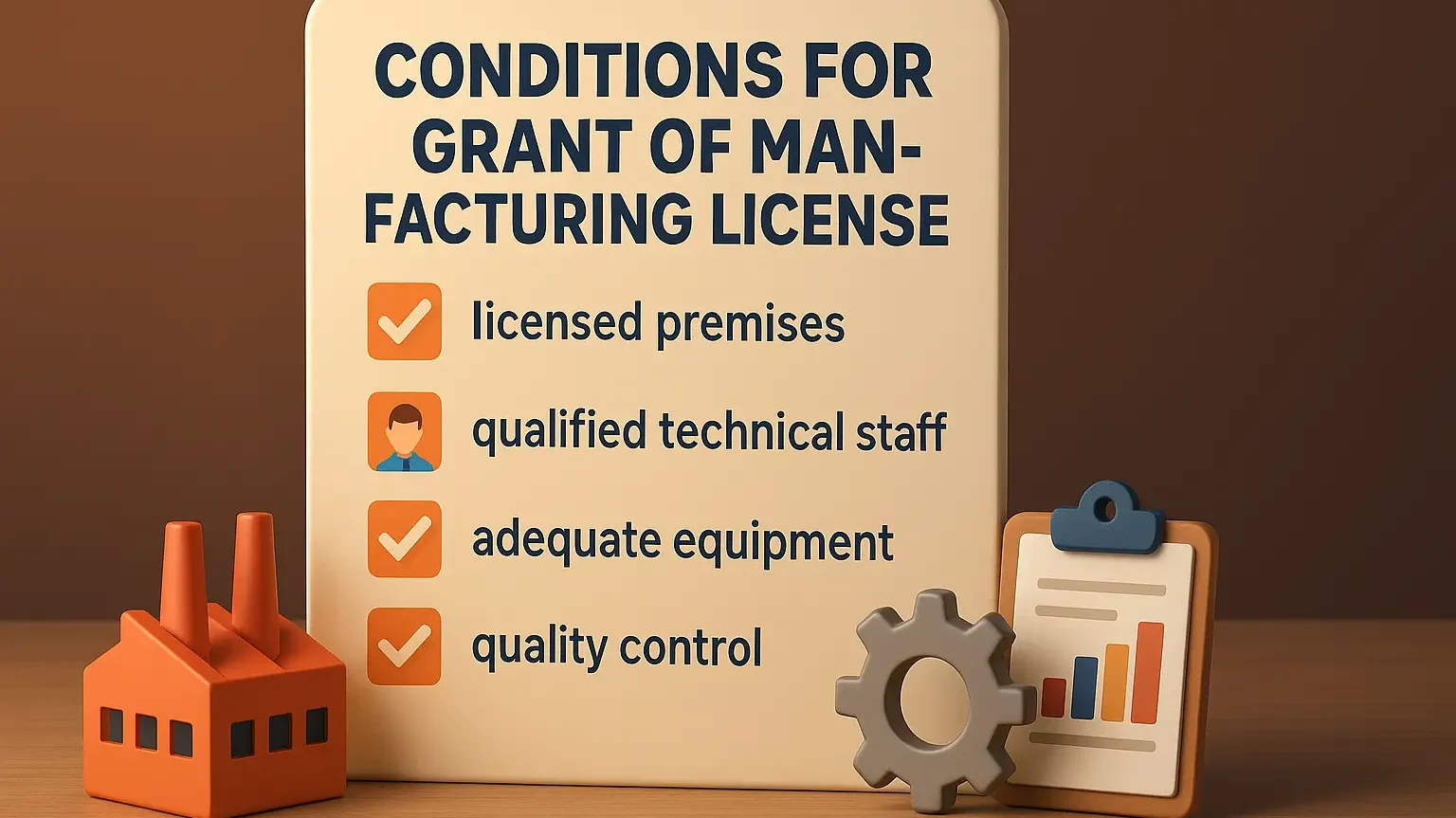 Conditions for Grant of Manufacturing License