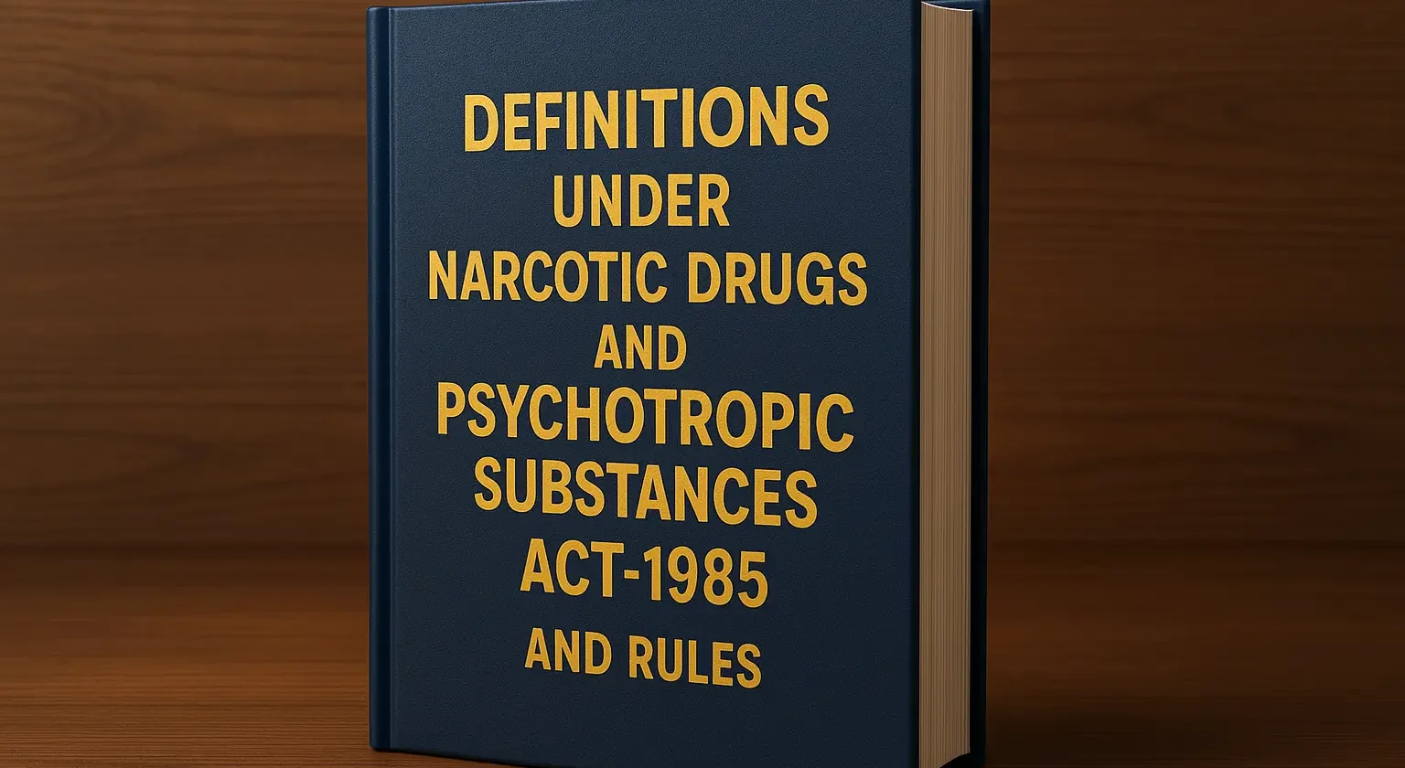 Definitions Under Narcotic Drugs and Psychotropic substances Act-1985 and Rules