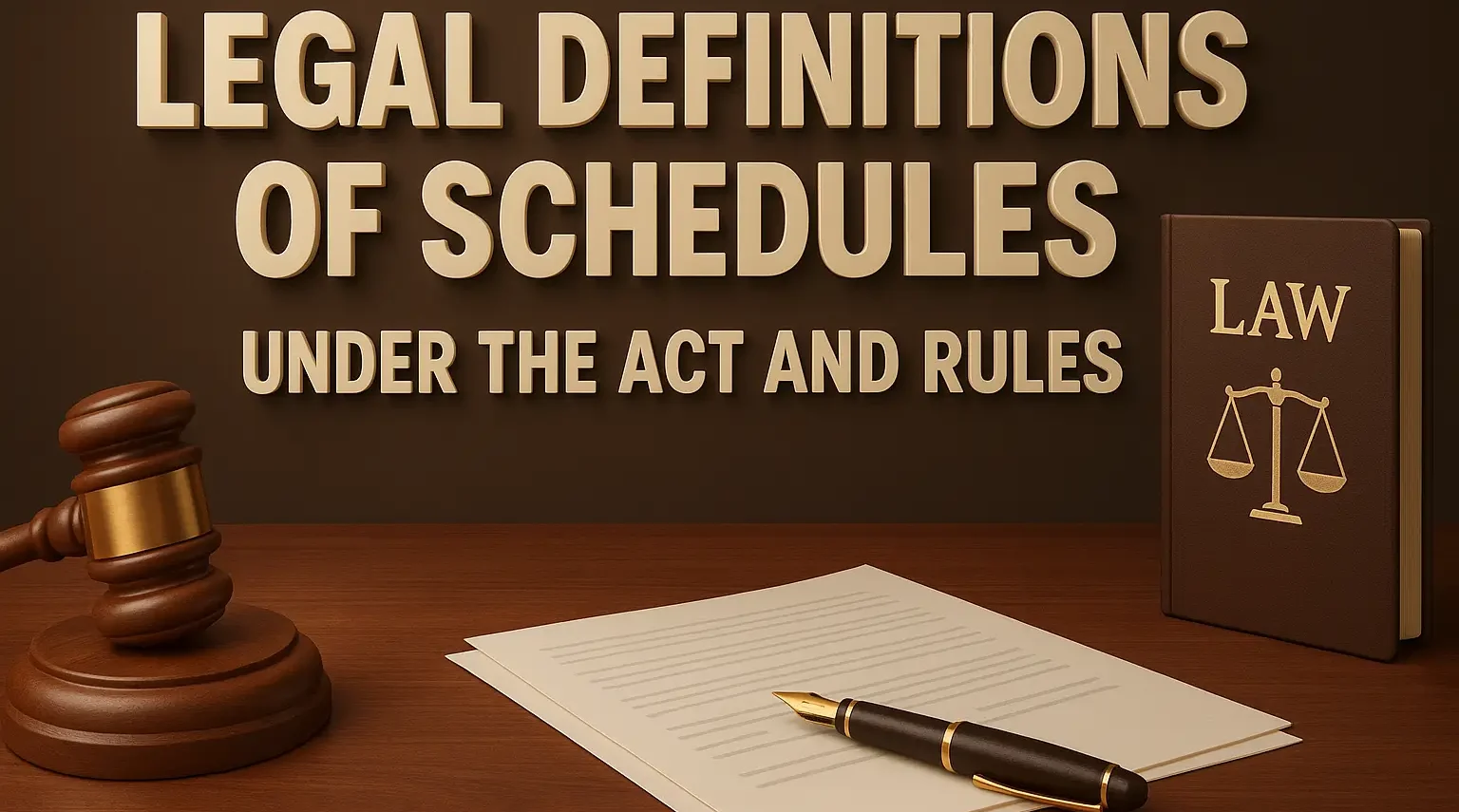 Legal Definitions of Schedules (Under the Act and Rules)