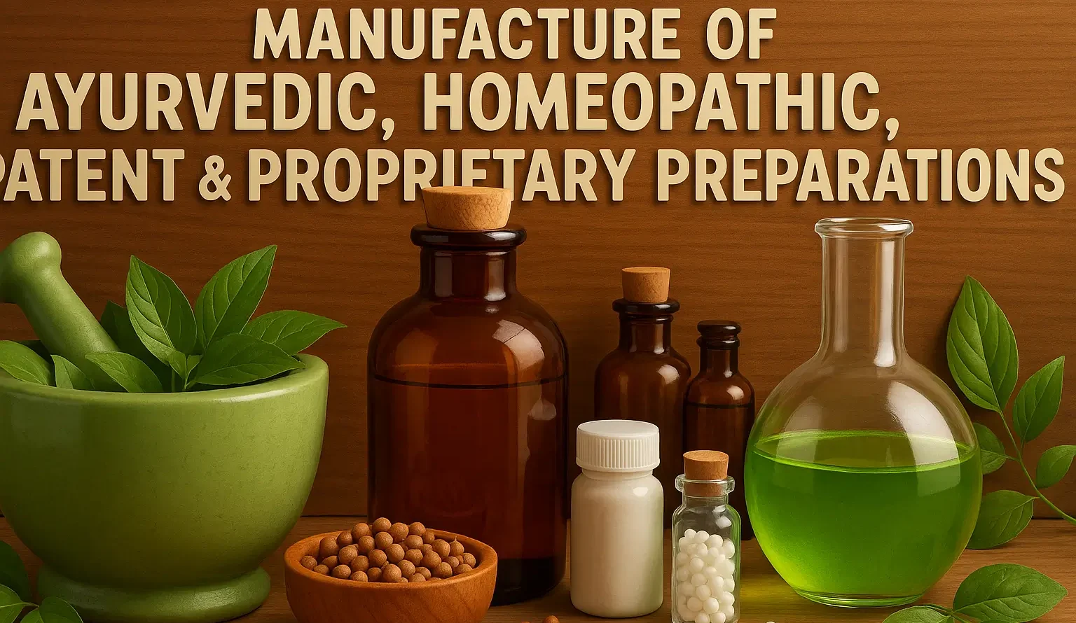 Manufacture of Ayurvedic, Homeopathic, Patent & Proprietary Preparations