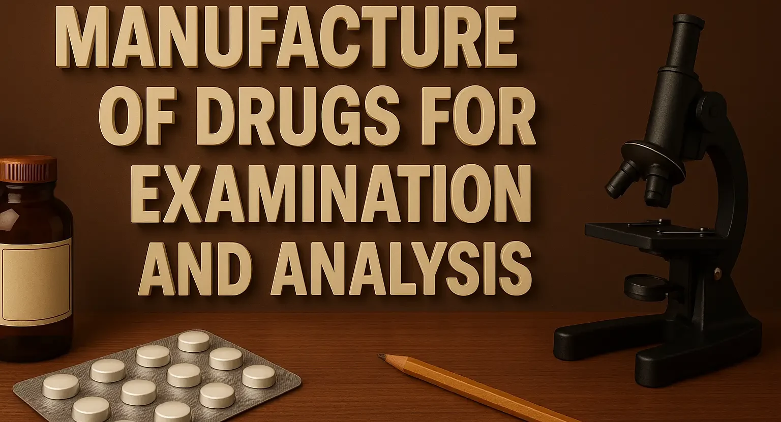 Manufacture of Drugs for Test Examination and Analysis