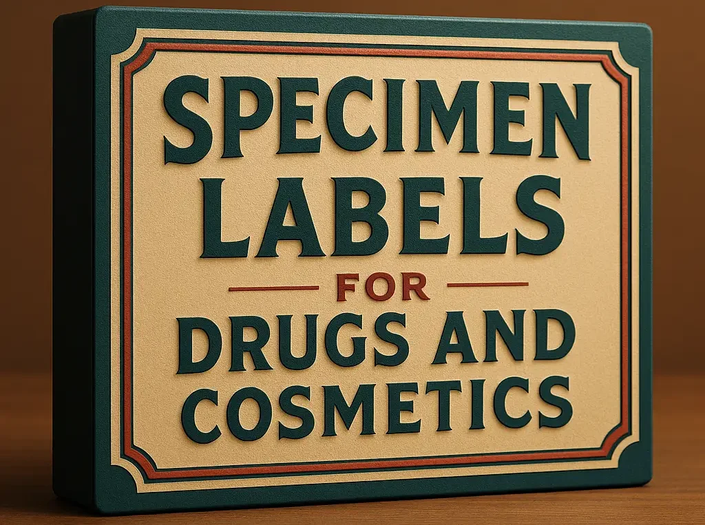 Specimen Labels for Drugs and Cosmetics