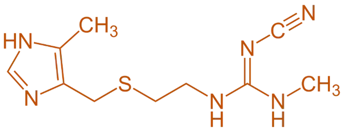 Structure of Cimetidine Structure of Cimetidine