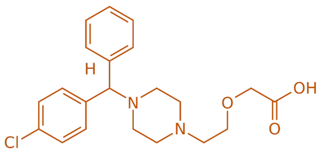 Structure of Levocetirizine Structure of Levocetirizine