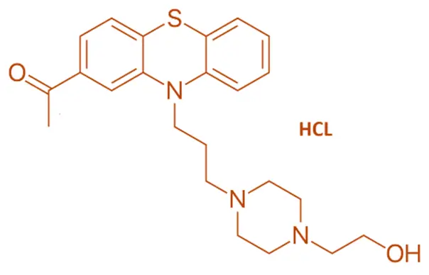 Chemical Structure of Piperacetazine Hydrochloride