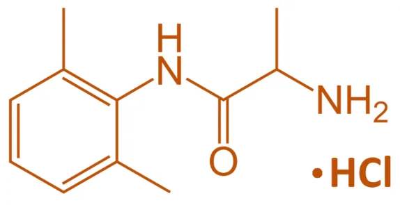 Structure of Tocainide Hydrochloride Structure of Tocainide Hydrochloride