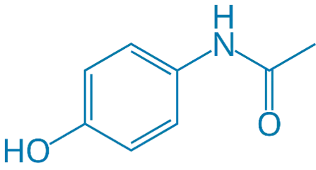 Chemical Structure of Acetaminophen (Paracetamol)