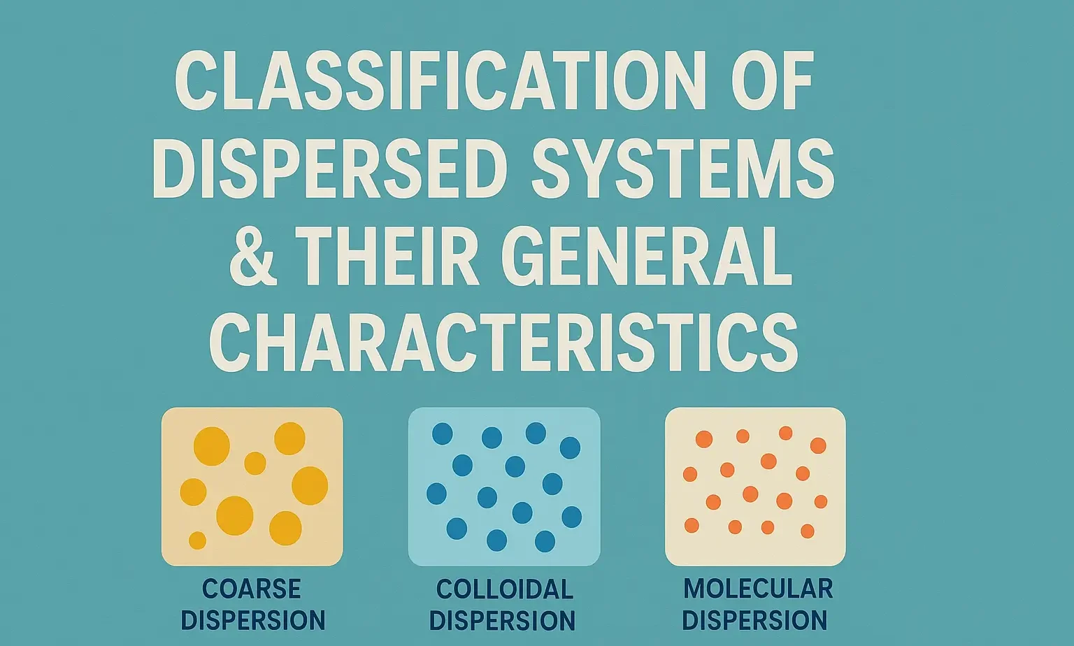 Classification of Dispersed Systems & Their General Characteristics