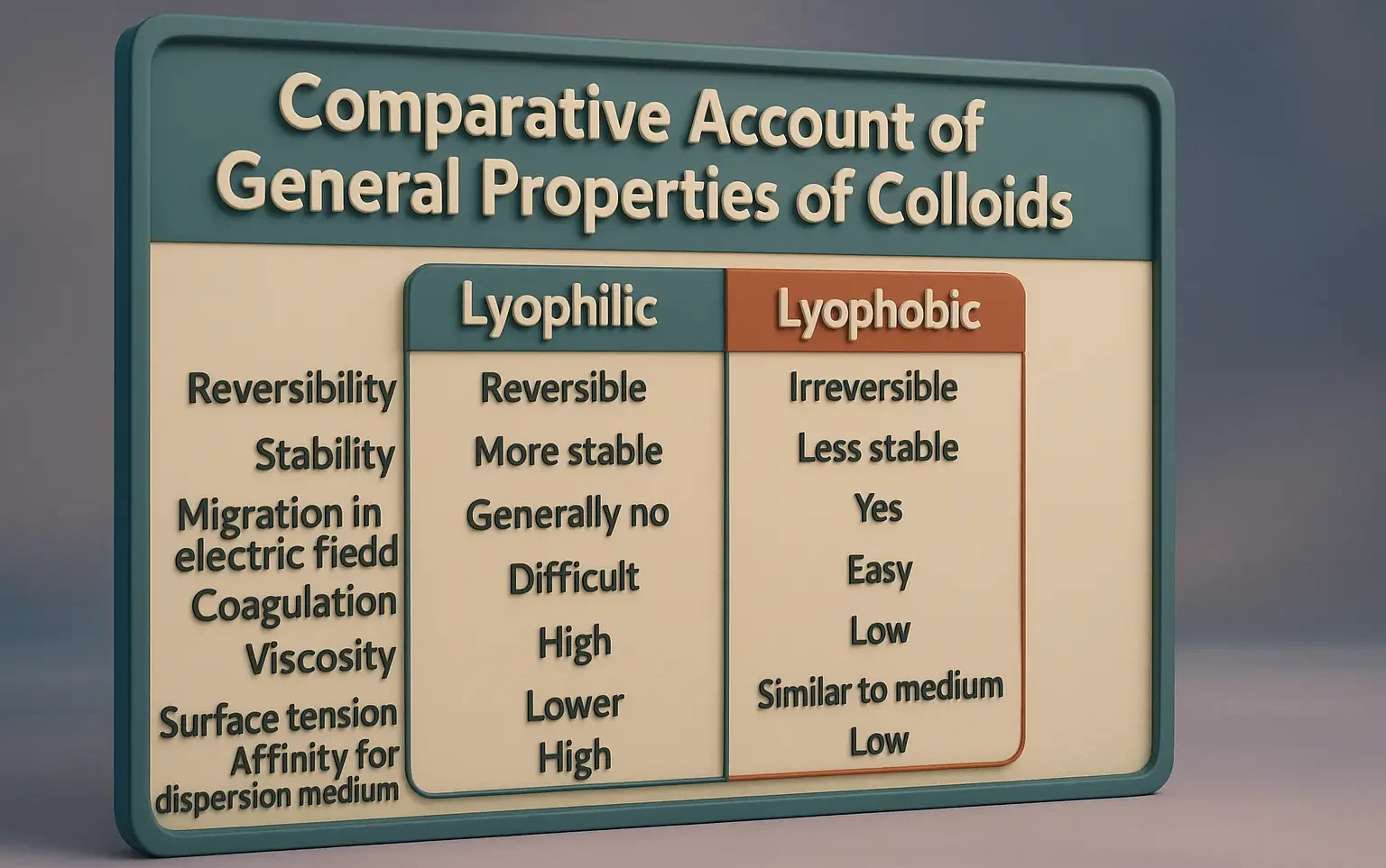 Comparative Account of General Properties of Colloids