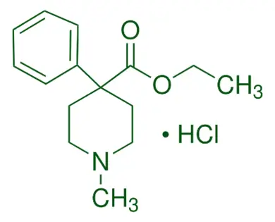 Chemical Structure of Meperidine Hydrochloride (Pethidine)