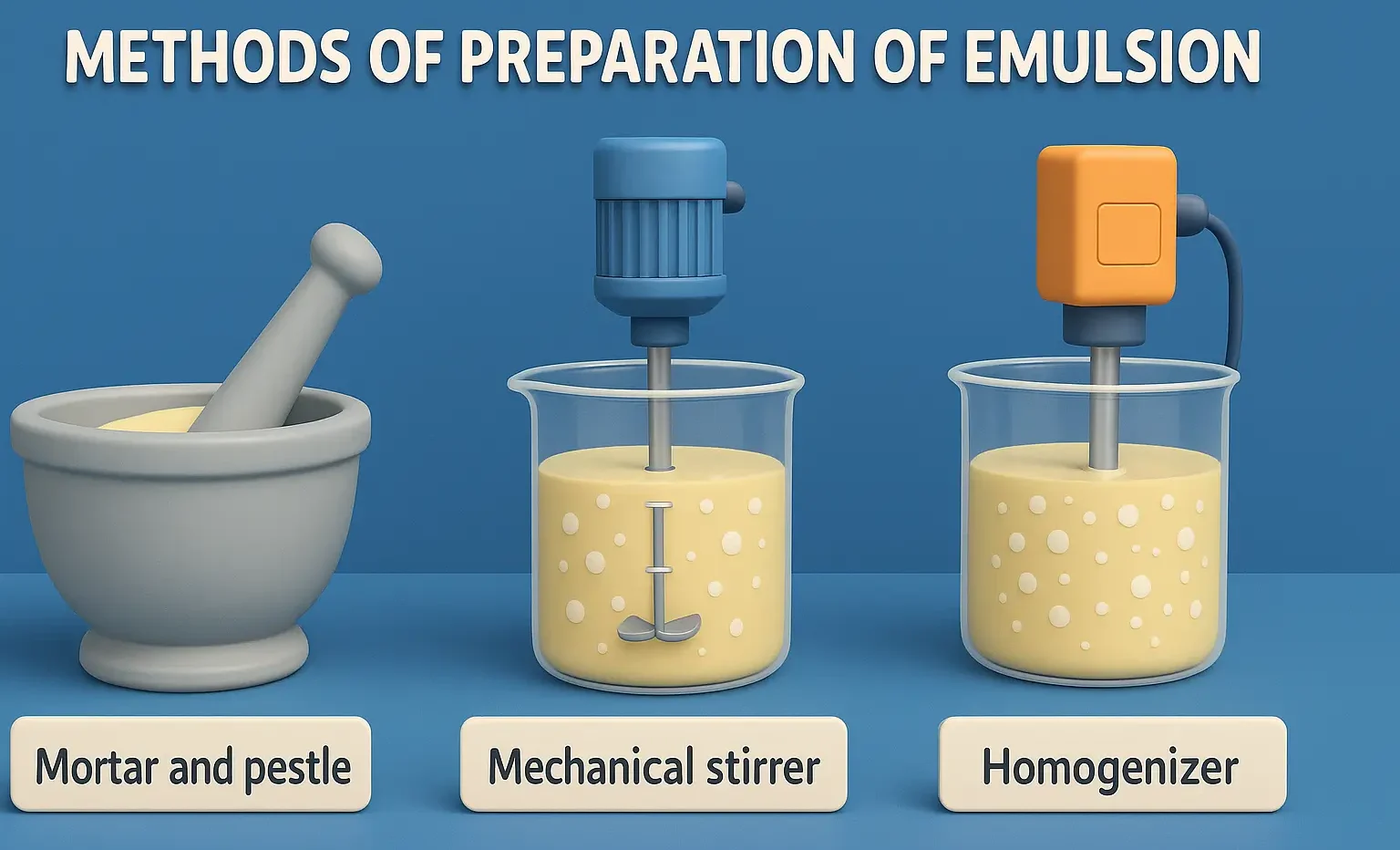 Methods of preparation of emulsion