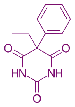 Chemical Structure of Phenobarbitone (Phenobarbital)