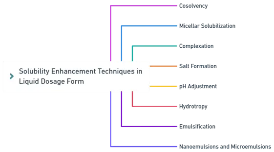 Solubility enhancement techniques in liquid dosage form