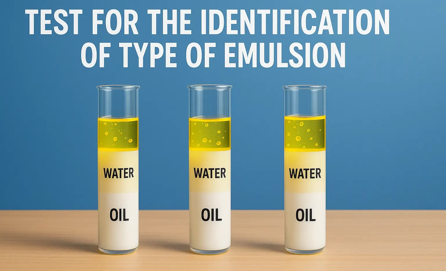 Test for the identification of type of Emulsion